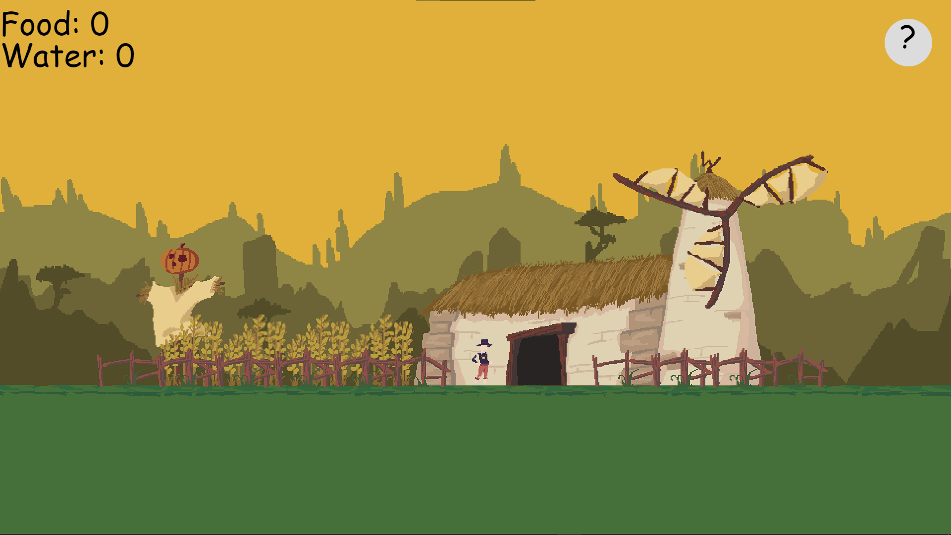 A small farm in a sidescroller world